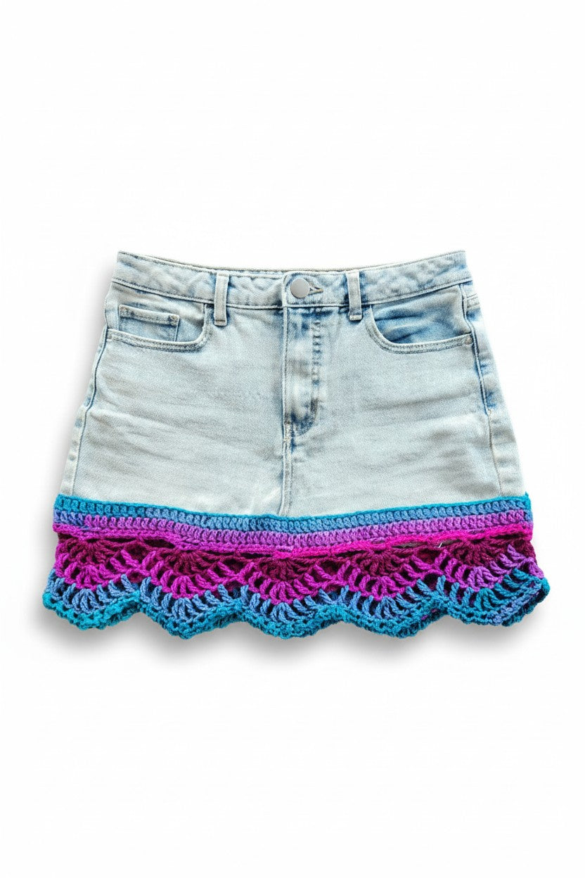 Cool Lace Denim Skirt